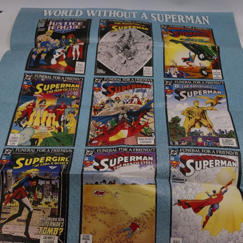 Vintage Superman Poster World Without Superman Comic Cover Poster